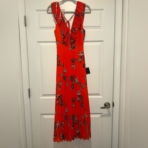 Lulu's Orange Floral Print Dress